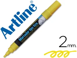 Artline EPW-4-AM Rotulador Para Pizarra Negra/Verde/Cristal, Color Amarillo, Bolsa 4 Unidades, Trazo 2 mm