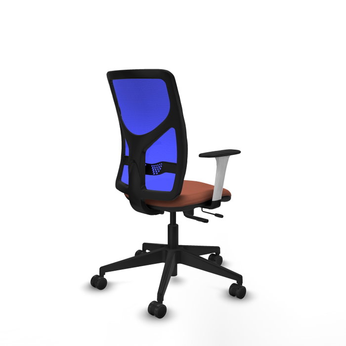 PIQUERAS Y CRESPO Silla de oficina Motilla con mecanismo Sincro/Traslack, Tela Marrón y Malla Azul PIQUERAS Y CRESPO Silla de oficina Motilla con mecanismo Sincro/Traslack, Tela Marrón y Malla Azul