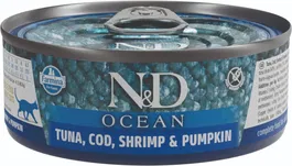 Farmina N&D Cat Ocean Atún y Bacalao con Calabaza Comida Húmeda para Gatos 6 Latas x 70 gr