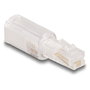 DeLOCK Adaptador Antitorsión RJ10 Macho a RJ10 Hembra Transparente/Blanco