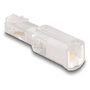 DeLOCK Adaptador Antitorsión RJ10 Macho a RJ10 Hembra Transparente/Blanco