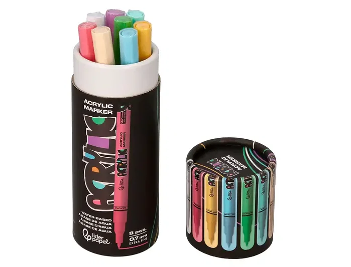 Liderpapel Rotuladores Acrylic Colores Pasteles Punta Fina 0,7 mm