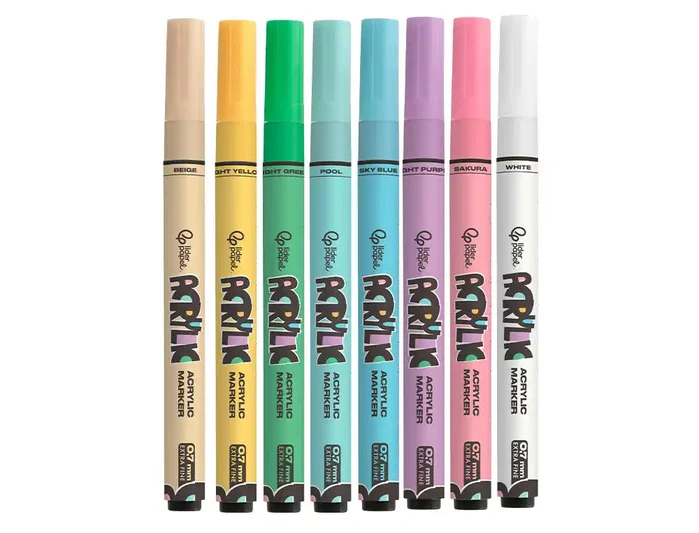 Liderpapel Rotuladores Acrylic Colores Pasteles Punta Fina 0,7 mm