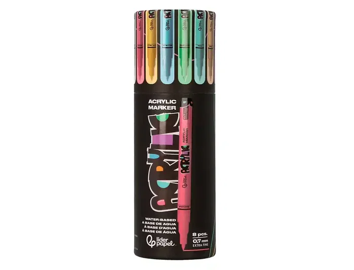 Liderpapel Rotuladores Acrylic Colores Pasteles Punta Fina 0,7 mm