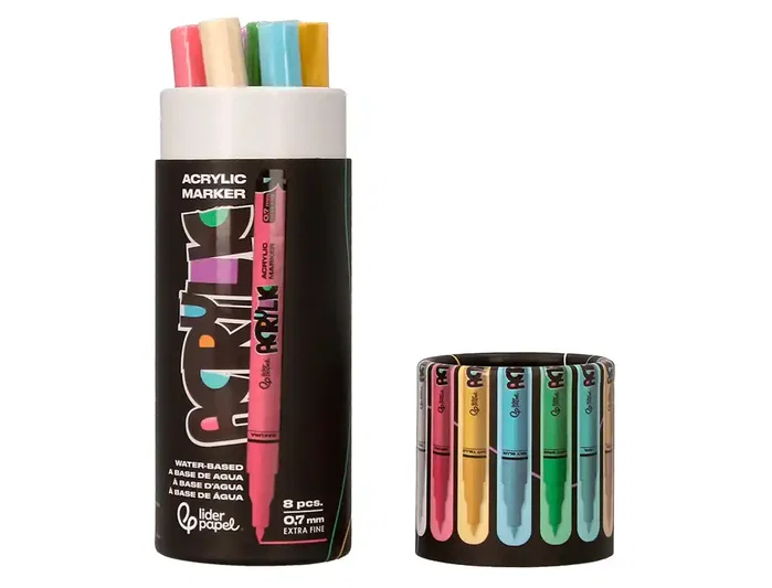 Liderpapel Rotuladores Acrylic Colores Pasteles Punta Fina 0,7 mm