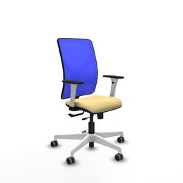 PIQUERAS Y CRESPO Silla de oficina Motilla con mecanismo Sincro/Traslack Crema y Azul