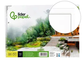 Liderpapel Bloc Dibujo Lineal Espiral 230x325mm 20 Hojas 130gr/m2 con Recuadro y 2 Taladros Perforado