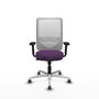 PIQUERAS Y CRESPO Silla de oficina Zulema con mecanismo Sincro, Morado y Blanco