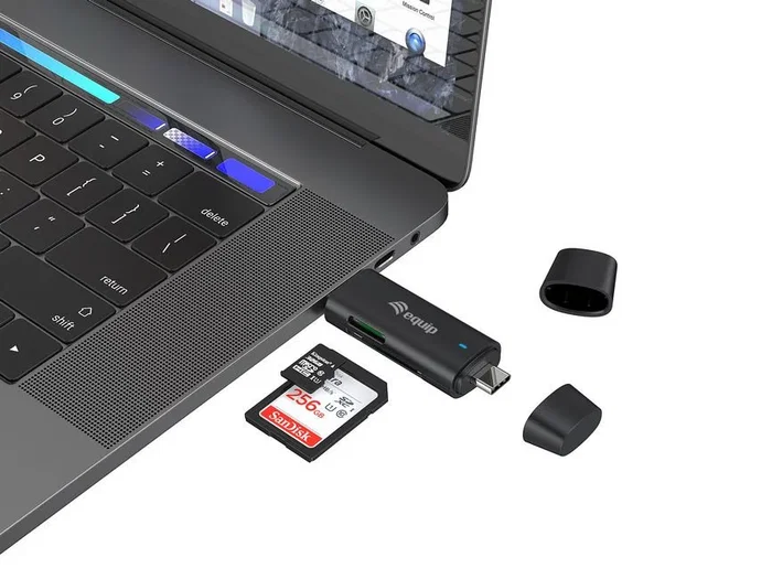 Equip 245462 Lector de Tarjetas USB 3.2 Gen 1 (5Gbps) Tipo-A/Tipo-C para SD, SDHC, SDXC, MicroSD - Negro