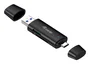 Equip 245462 Lector de Tarjetas USB 3.2 Gen 1 (5Gbps) Tipo-A/Tipo-C para SD, SDHC, SDXC, MicroSD - Negro
