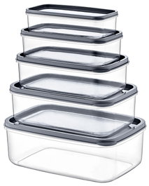 Hermia Set de Cajas de Almacenaje EMBSEF05-3581321, Sin BPA, Set de 5 Piezas Transparentes