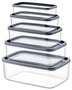 Hermia Set de Cajas de Almacenaje EMBSEF05-3581321, Sin BPA, Set de 5 Piezas Transparentes