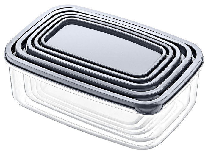 Hermia Set de Cajas de Almacenaje EMBSEF05-3581321, Sin BPA, Set de 5 Piezas Transparentes Hermia Set de Cajas de Almacenaje EMBSEF05-3581321, Sin BPA, Set de 5 Piezas Transparentes