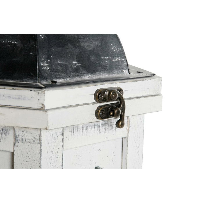 DKD Home Decor Farola de Madera y Cristal Envejecido Blanco y Gris Oscuro DKD Home Decor Farola de Madera y Cristal Envejecido Blanco y Gris Oscuro