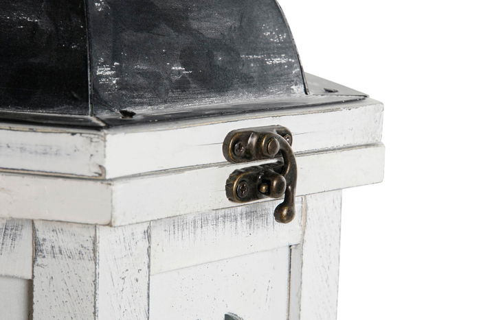 DKD Home Decor Farola Mediterraneo Blanco Gris Oscuro 17 x 39 x 19 cm