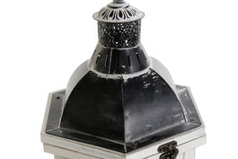 DKD Home Decor Farola Mediterraneo Blanco Gris Oscuro 17 x 39 x 19 cm