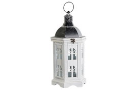 DKD Home Decor Farola Mediterraneo Blanco Gris Oscuro 17 x 39 x 19 cm