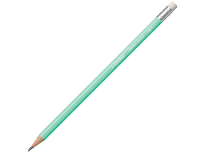 Stabilo Swano Pastel Lápiz de Grafito HB con Goma Verde, 12 unidades Stabilo Swano Pastel Lápiz de Grafito HB con Goma Verde, 12 unidades