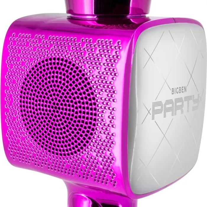 Bigben Party Micrófono Bluetooth todo en uno con efectos de luz y sonido - Rosa
