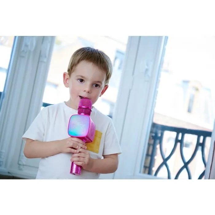 Bigben Party Micrófono Bluetooth todo en uno con efectos de luz y sonido - Rosa