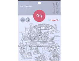 Innspiro Libro para colorear COLORING City and Travel 12 diseños