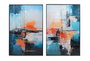 DKD Home Decor Cuadro Abstracto Azul Blanco 3.5 x 120 x 80 cm (2 Unidades) Aluminio MDF
