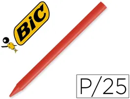 Plastidecor Lápices de Cera Unicolor Rojo Caja 25 Unidades Uso Escolar