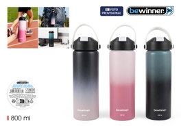 Inde Botella Sport Agua Aluminio Bicolor 800 ml 22.7x7 cm (12 Unidades)
