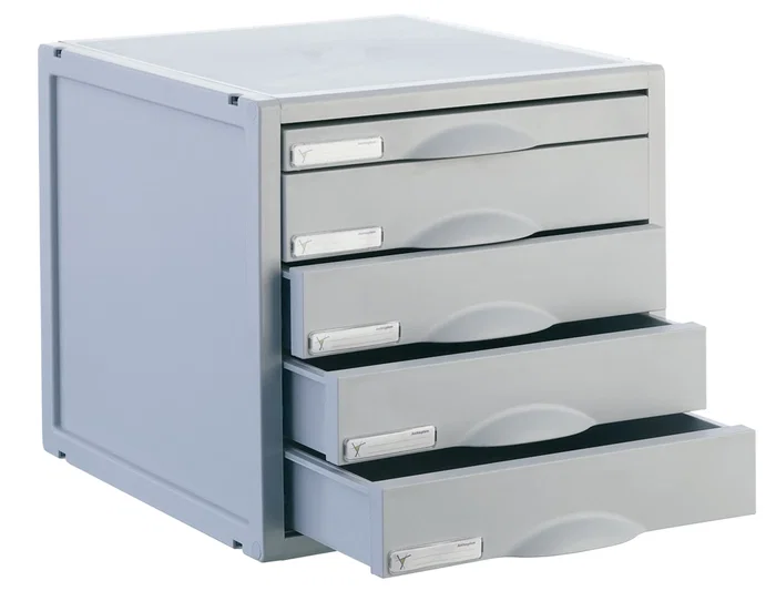 Archivo 2000 Fichero Cajones Sobremesa Archisystem Gris 5 Cajones 356x316x303 mm Fabricado en España Poliestireno Reciclado