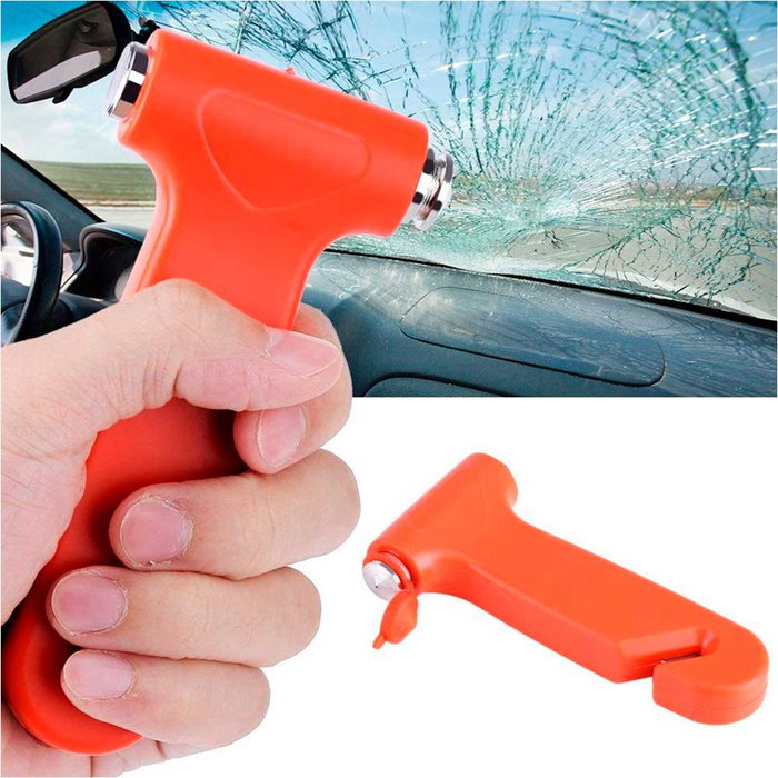 Occ Motorsport OCCRF112 Martillo de Seguridad con Rompecristal y Cortacinturón para Emergencias en Coche y Vehículos