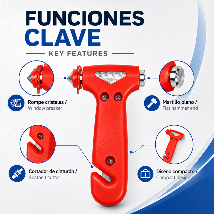 Occ Motorsport Martillo de seguridad con corta cinturón