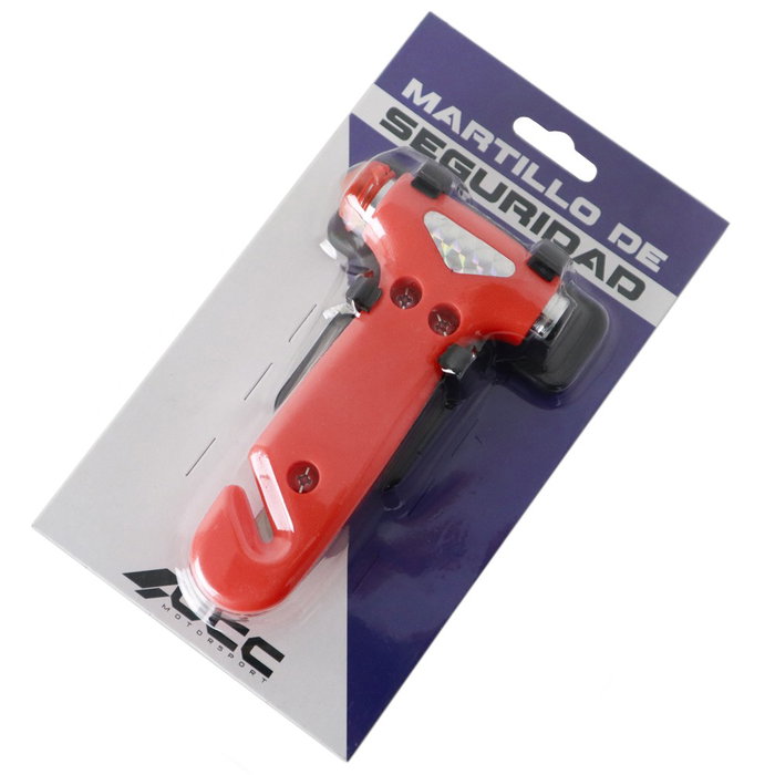 Occ Motorsport OCCRF112 Martillo de Seguridad con Rompecristal y Cortacinturón para Emergencias en Coche y Vehículos