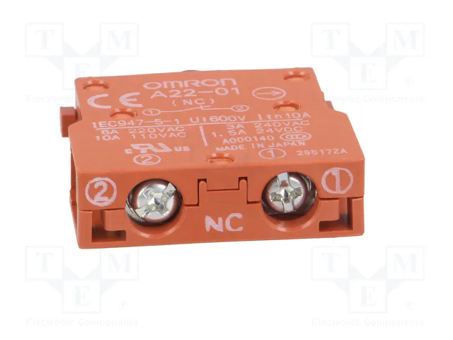 OMRON Bloques de Contactos NC A22-01 OMRON Bloques de Contactos NC A22-01