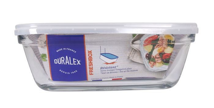 Duralex Fiambrera Rectangular 1.1L 20 cm x 14.6 cm x 6.5 cm con Tapa Transparente (6 Unidades) Duralex Fiambrera Rectangular 1.1L 20 cm x 14.6 cm x 6.5 cm con Tapa Transparente (6 Unidades)