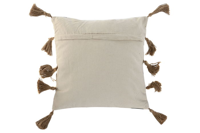 DKD Home Decor India 1c24 Cojín Decorativo Boho de Algodón y Lino, 45 x 45 cm (2 Unidades)