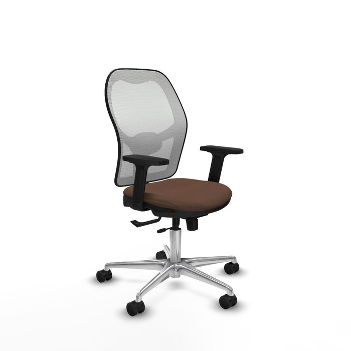 PIQUERAS Y CRESPO Silla de oficina Jorquera con mecanismo Sincro/Traslack, Tela Marrón y Malla Blanca PIQUERAS Y CRESPO Silla de oficina Jorquera con mecanismo Sincro/Traslack, Tela Marrón y Malla Blanca