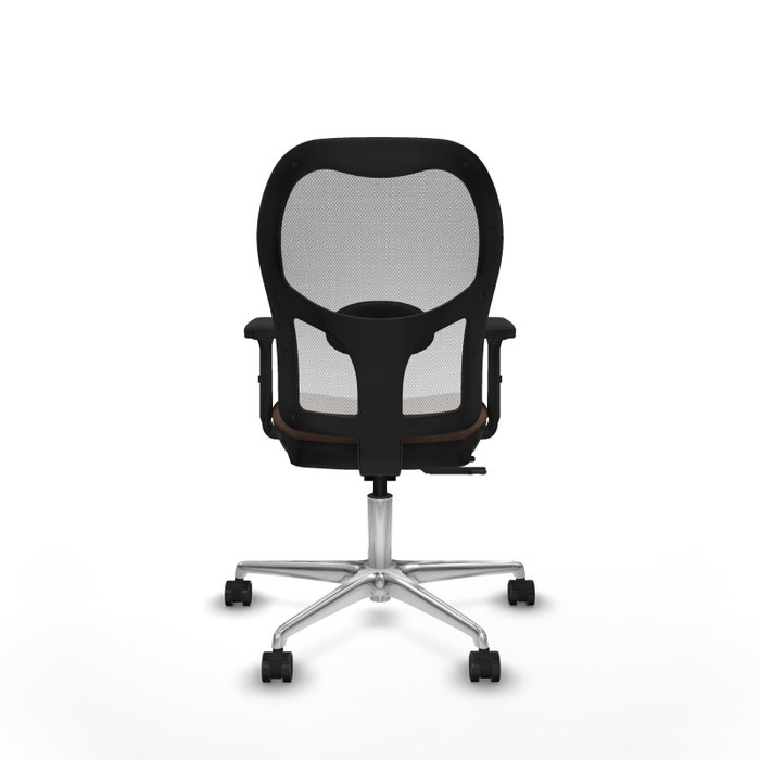 PIQUERAS Y CRESPO Silla de oficina Jorquera con mecanismo Sincro/Traslack, Tela Marrón y Malla Blanca PIQUERAS Y CRESPO Silla de oficina Jorquera con mecanismo Sincro/Traslack, Tela Marrón y Malla Blanca