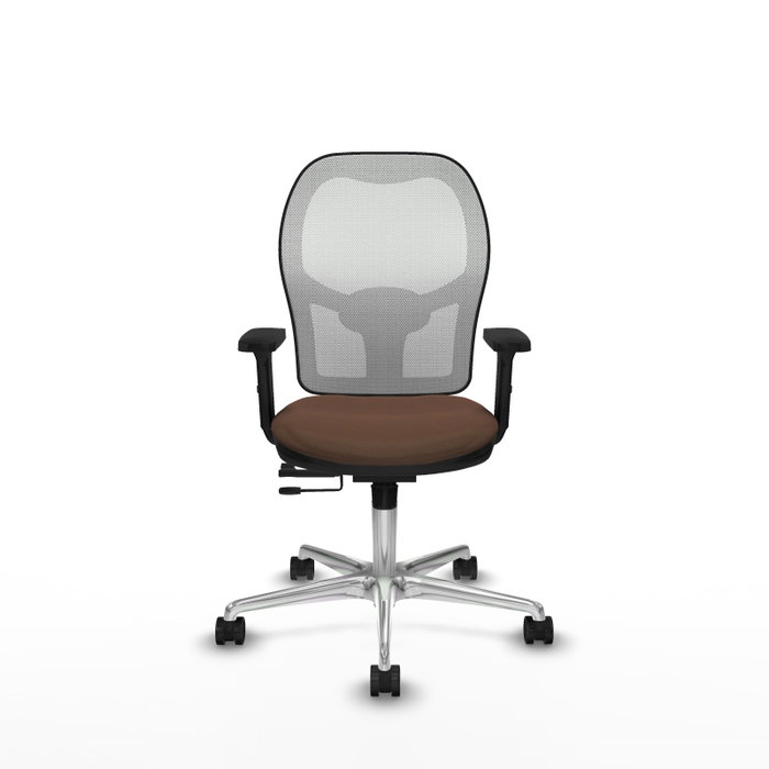 PIQUERAS Y CRESPO Silla de oficina Jorquera con mecanismo Sincro/Traslack, Tela Marrón y Malla Blanca PIQUERAS Y CRESPO Silla de oficina Jorquera con mecanismo Sincro/Traslack, Tela Marrón y Malla Blanca
