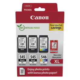 Canon Multipack de Tinta PG-545XL/CL-546XL 8286B015 con Papel Fotográfico