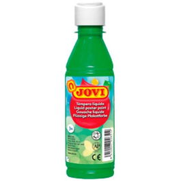 Jovi Témpera Líquida Verde Medio 250 mL Base Natural, Poder Cubriente, Colores Intensos, Secado Rápido, Fácil de Lavar