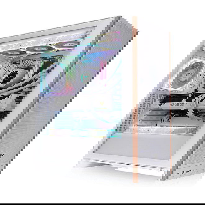 Thermaltake S370 WS Midi Tower Blanco con Vidrio Templado - ATX, EATX, Micro-ATX, Mini-ITX, SPCC, Juego