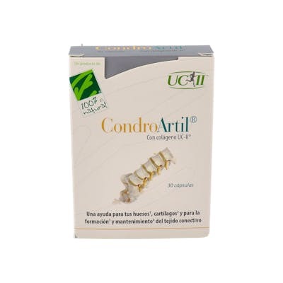 100% Natural CondroArtil con colágeno UC-II® 30 cápsulas 100% Natural CondroArtil con colágeno UC-II® 30 cápsulas