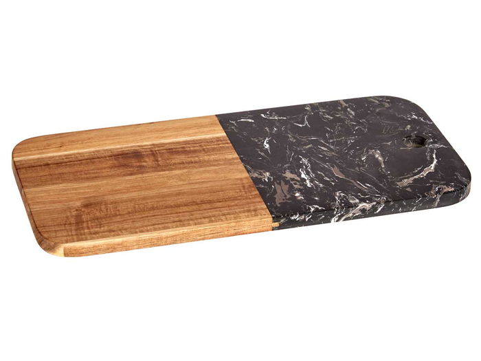 Kinvara Tabla Cortar Madera y Mármol Negro 38 cm (Set de 8)