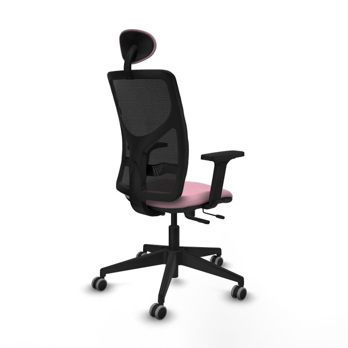 PIQUERAS Y CRESPO Silla de oficina Motilla Rosa y Negro con mecanismo Sincro/Traslack PIQUERAS Y CRESPO Silla de oficina Motilla Rosa y Negro con mecanismo Sincro/Traslack