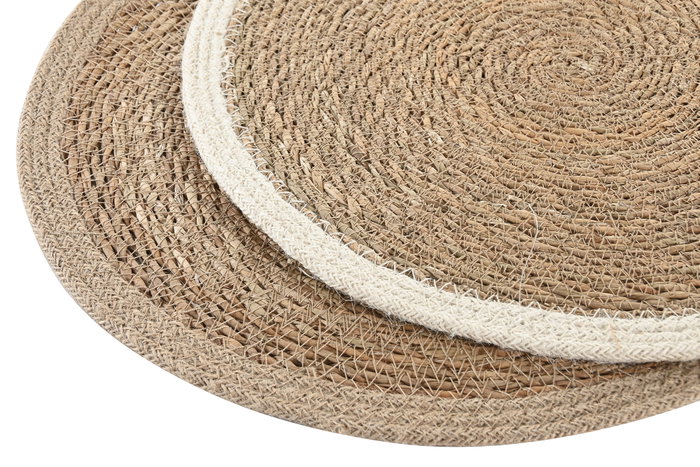 DKD Home Decor Salvamanteles Individuales de Seagrass y Yute, Surtido de 2 Colores DKD Home Decor Salvamanteles Individuales de Seagrass y Yute, Surtido de 2 Colores