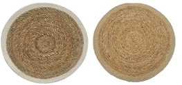 DKD Home Decor Salvamanteles Individuales de Seagrass y Yute, Surtido de 2 Colores