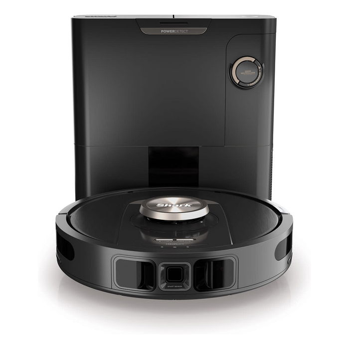 Shark PowerDetect Saugroboter RV2820VEEU, Robot Aspirador con Auto Vaciado, Wi-Fi, LIDAR, para Alfombra y Suelo Duro, Negro/Champagner
