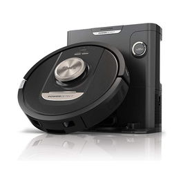 Shark PowerDetect Saugroboter RV2820VEEU, Robot Aspirador con Auto Vaciado, Wi-Fi, LIDAR, para Alfombra y Suelo Duro, Negro/Champagner