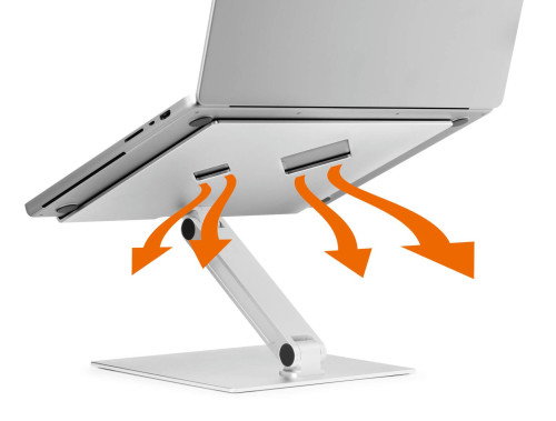 Durable 505023 Soporte Elevador Portátil Universal, Ajuste Ergonómico Altura Ángulo, Aluminio, Plata