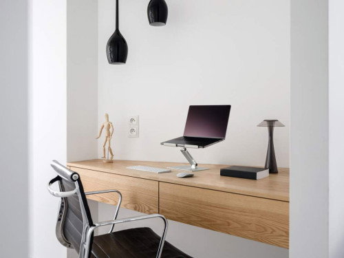 Durable 505023 Soporte Elevador Portátil Universal, Ajuste Ergonómico Altura Ángulo, Aluminio, Plata
